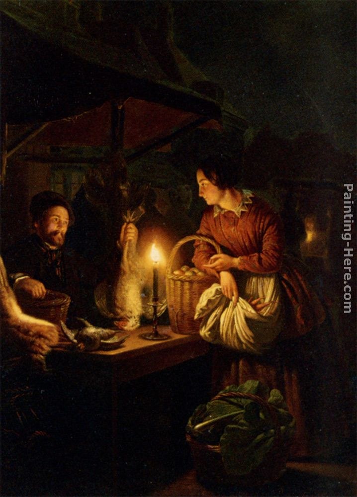 Petrus Van Schendel The Candlelit Market